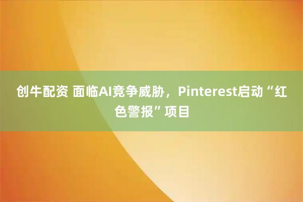 创牛配资 面临AI竞争威胁，Pinterest启动“红色警报”项目