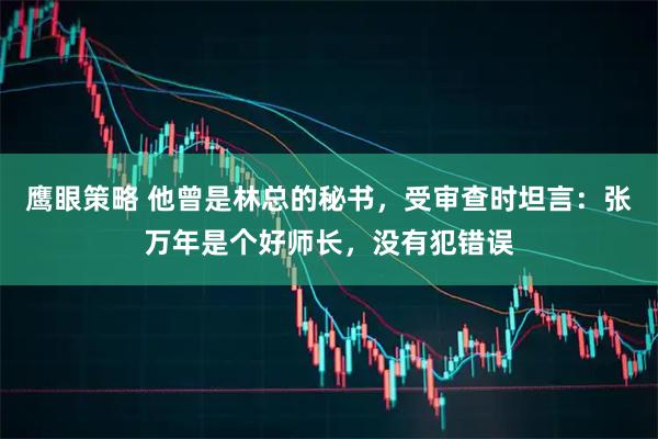 鹰眼策略 他曾是林总的秘书，受审查时坦言：张万年是个好师长，没有犯错误
